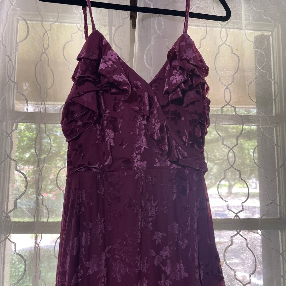 Size L Elegant Purple Floral Dress